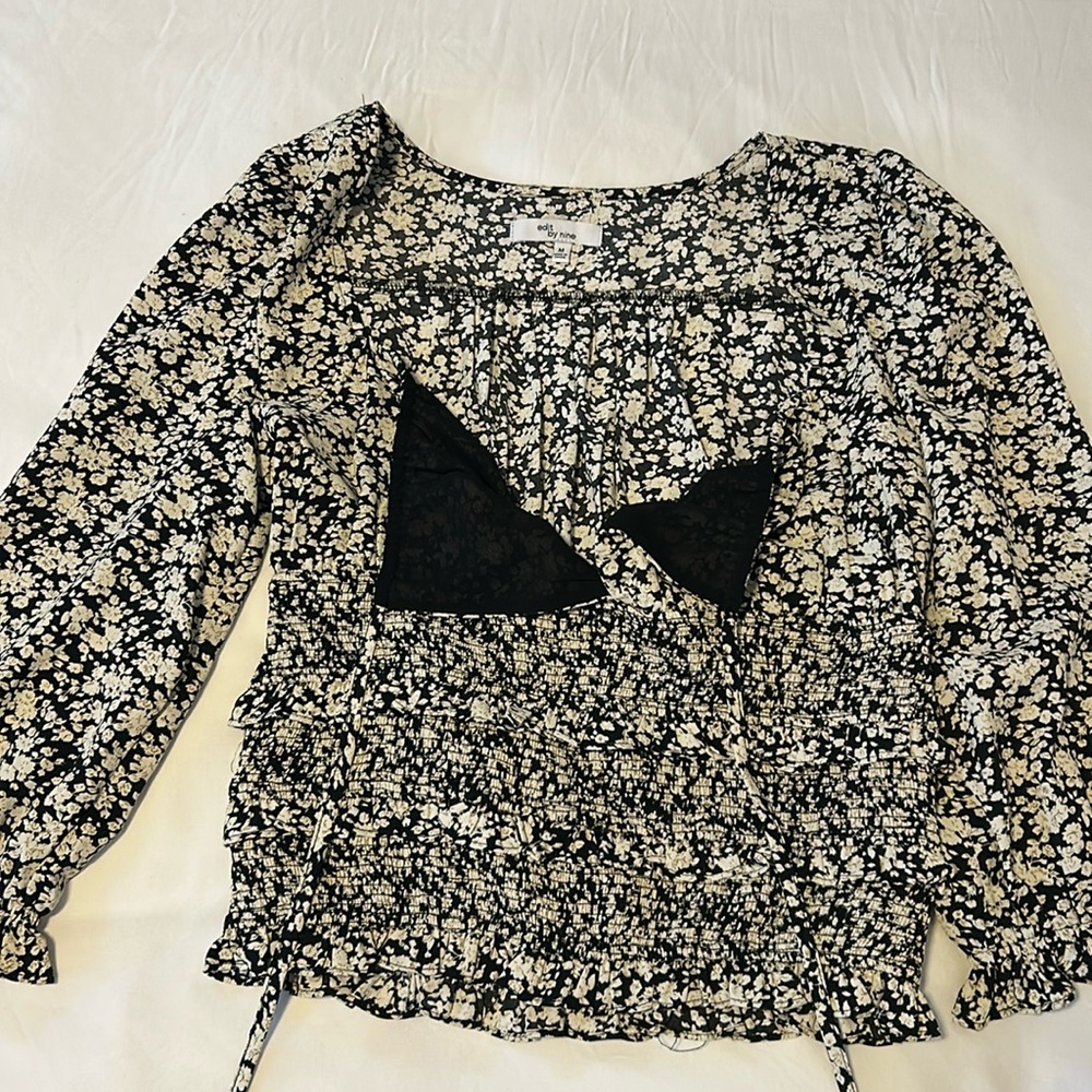 Black and white floral top